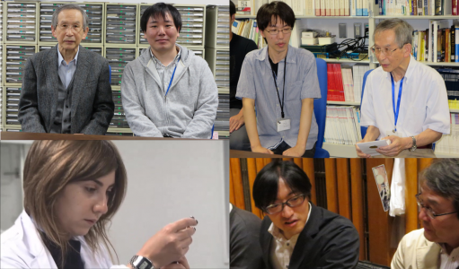 image01 With Dr. Hata (upper left), with Dr. Yoshida (upper right), Dr. Grazia Malta (lower left, exchange program of JSPS), and Dr. Inoue (lower right)